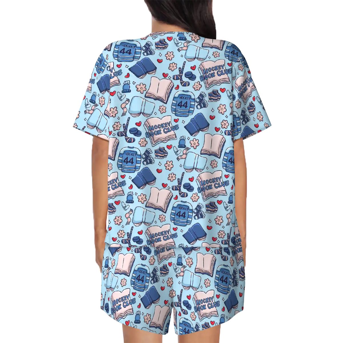 Cartoon hockey romance bookish pjs pajamas pyjamas