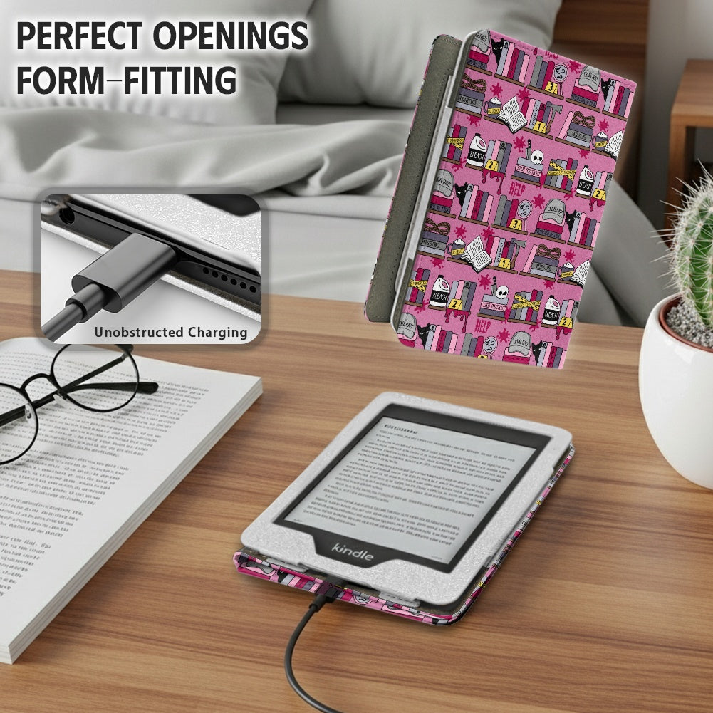 Thriller reader bookcase PU cover for Kindle paperwhite 11th and 12th gen and coloursoft