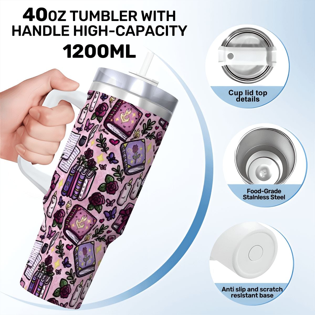 Slow burn romance bookish 40oz travel mug
