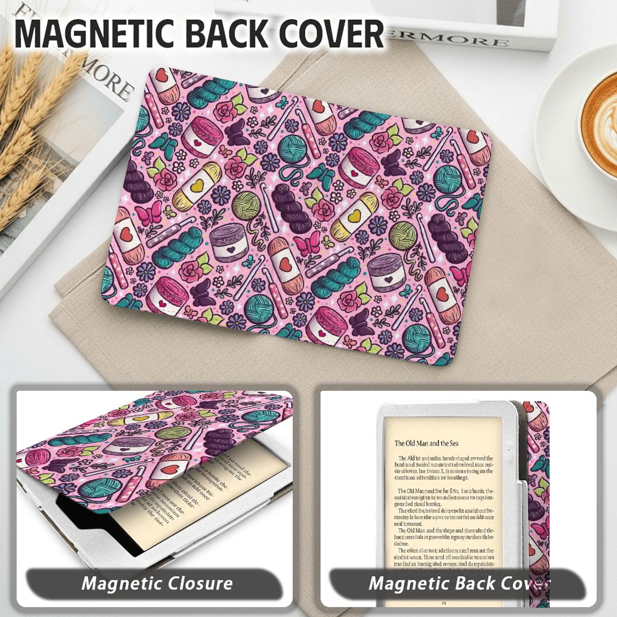 Crochet lover bookish kindle case for paperwhite 11th 12th gen and coloursoft