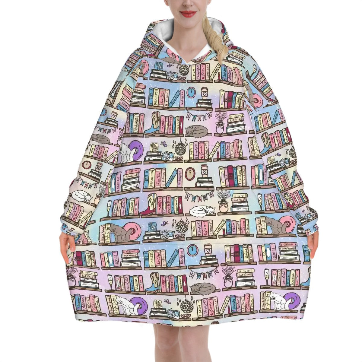 Taylors bookcase Adult Blanket Hoodie **Please read item description**