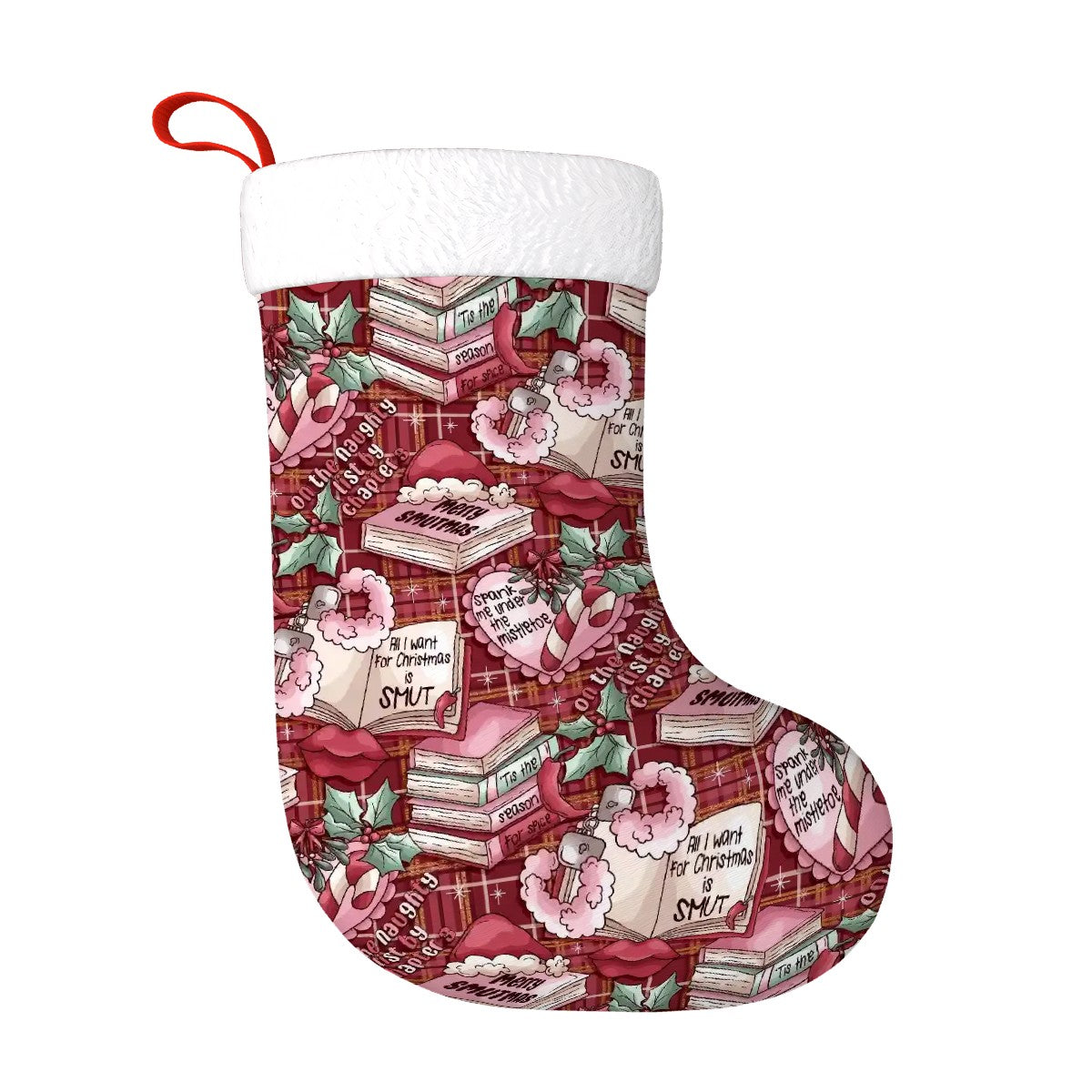 Merry smutmas bookish naughtly list Plush Christmas Stockings