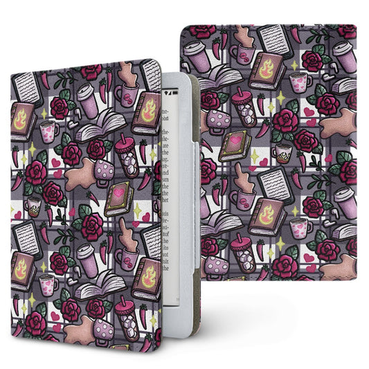 Smut and coffee PU cover for Kindle paperwhite 11th 12th gen vegan leather wallet style case