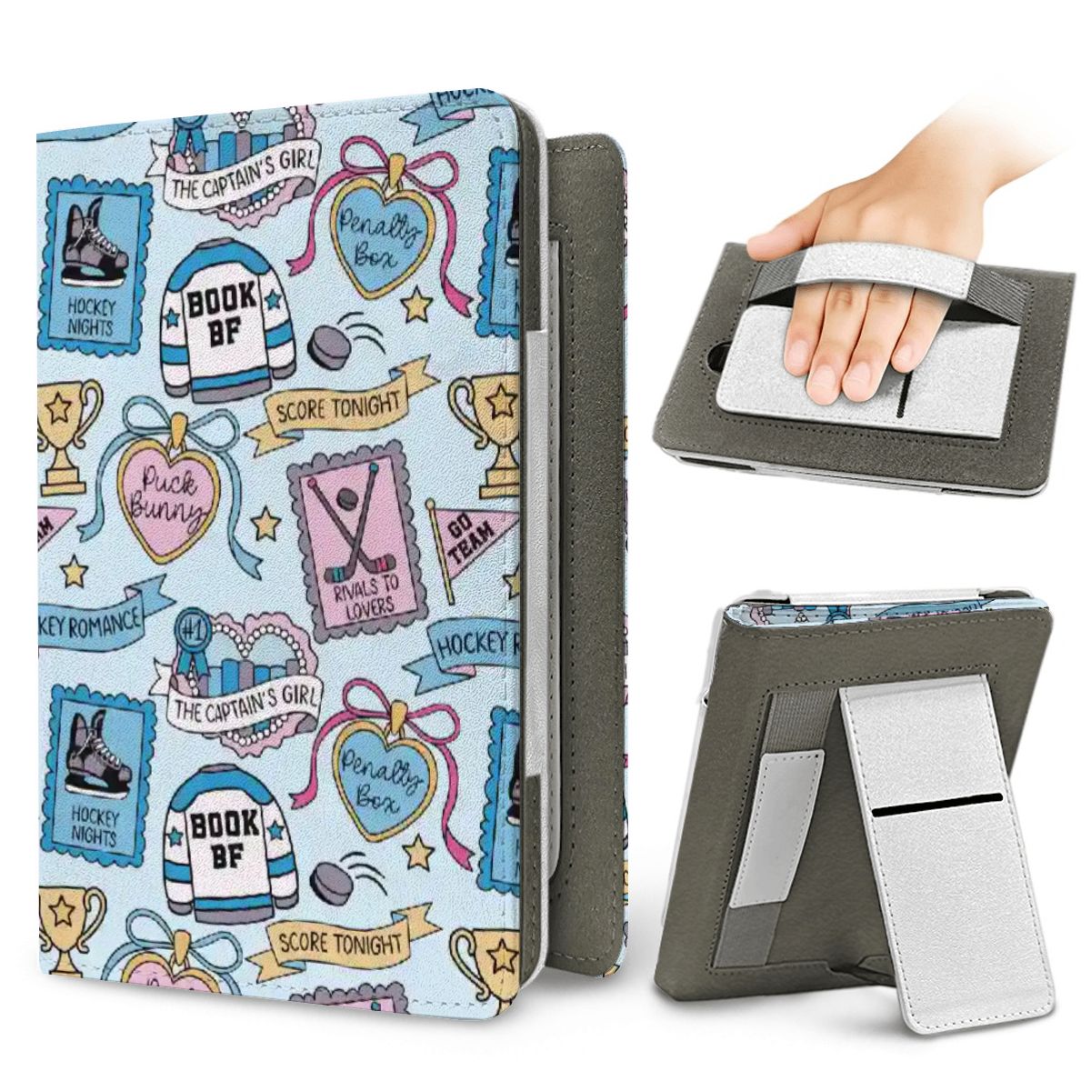 Hockey Romance stamps kindle case for paperwhite 11th 12th gen and coloursoft