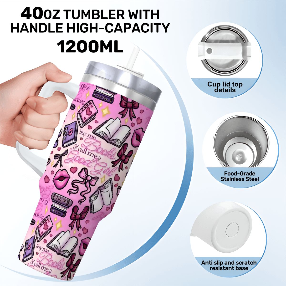 Buy me books and call me a good girl bookish 40oz travel mug