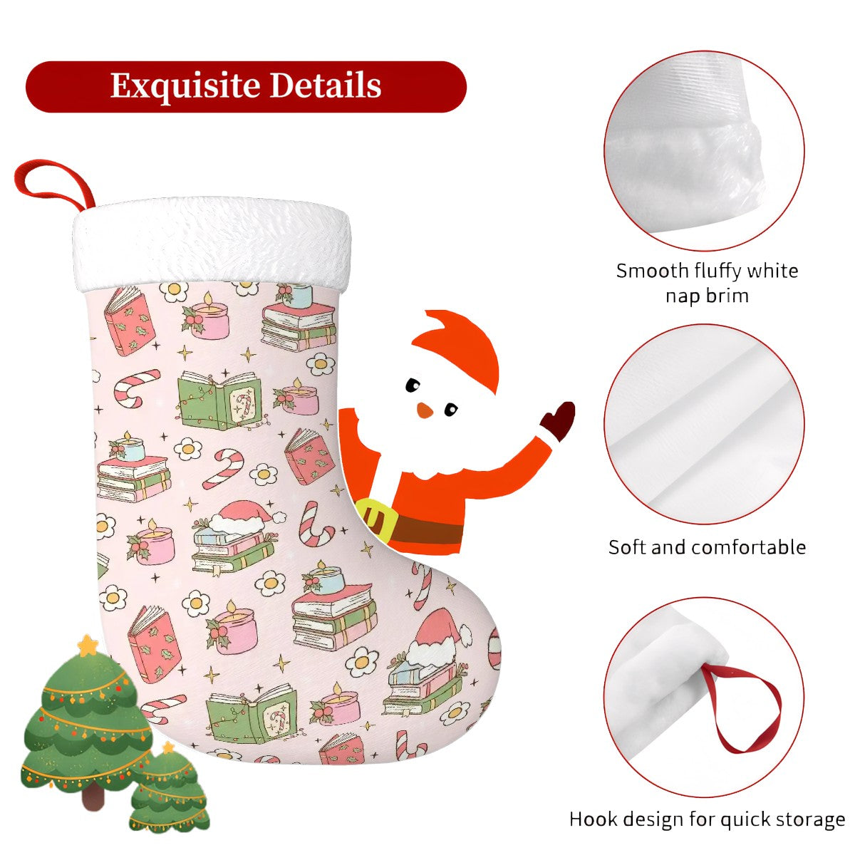 Bookish christmas Plush Christmas Stockings