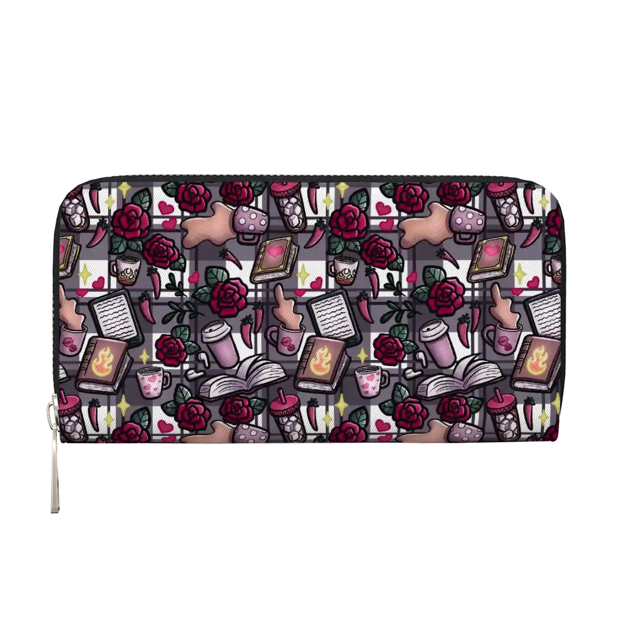 Coffee and smut bookish vegan leather wallet purse