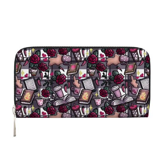 Coffee and smut bookish vegan leather wallet purse