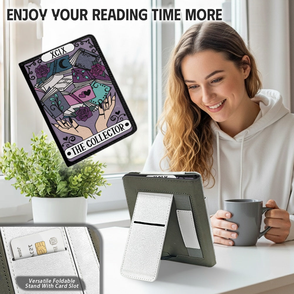 The collector tarot style PU cover for Kindle paperwhite 11th 12th generation wallet style e-reader case in vegan leather