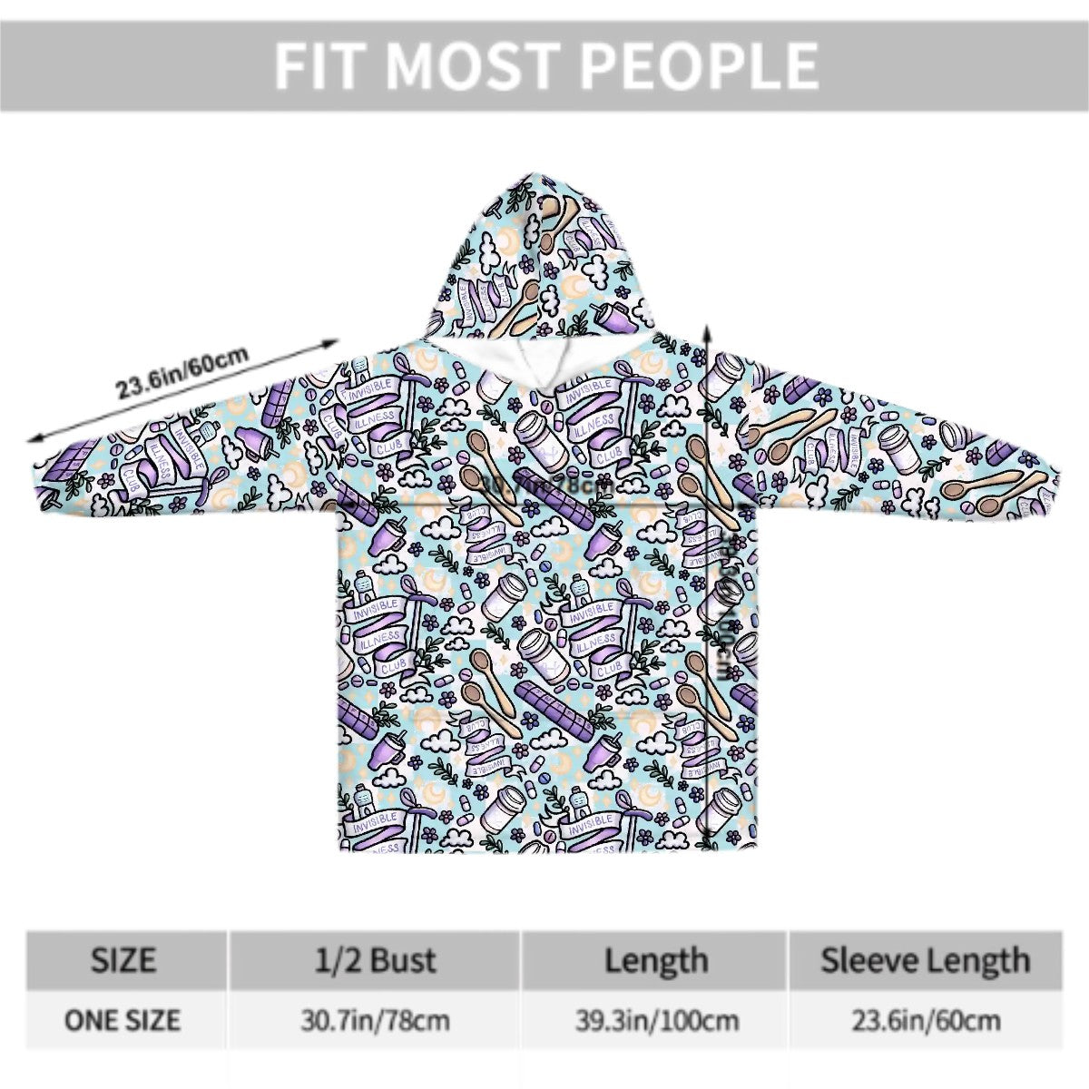 Invisible Illness Club hooded blanket