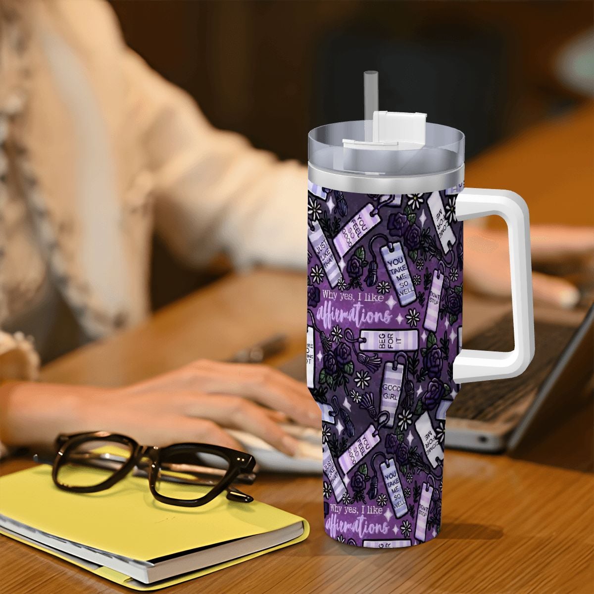 Yes I like affirmations smutty bookish 40oz travel mug