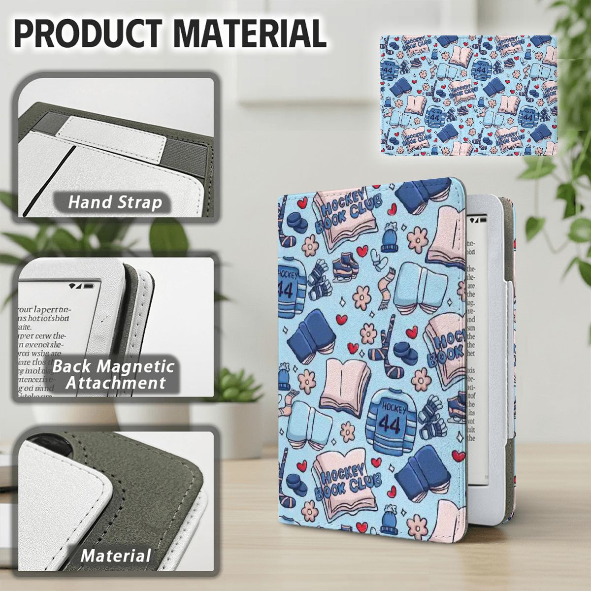 Cartoon hockey romance kindle case for paperwhte 11, 12 and coloursoft