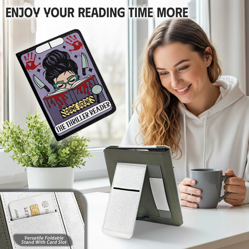 The thriller reader bookish vegan leather PU cover for Kindle paperwhite 11th 12th gen