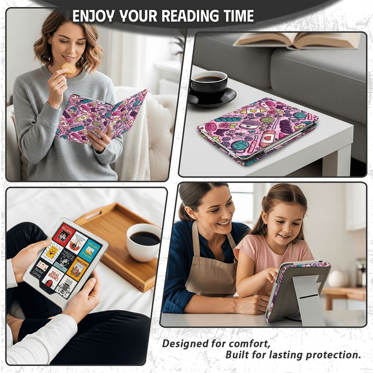 Crochet lover bookish kindle case for paperwhite 11th 12th gen and coloursoft