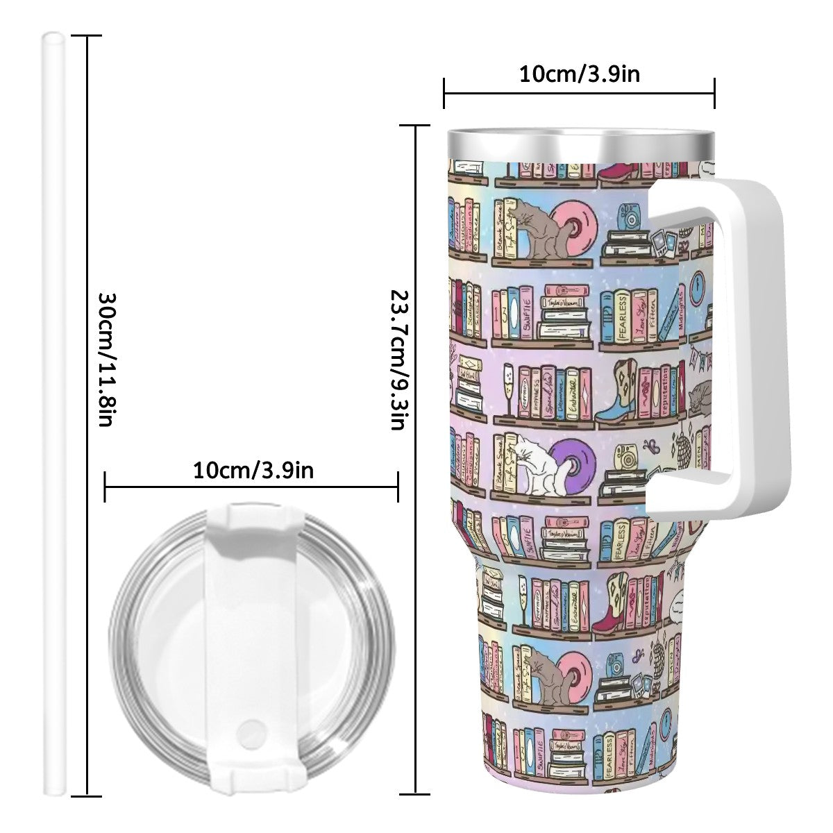 Taylors book shelf bookish travel mug 40oz