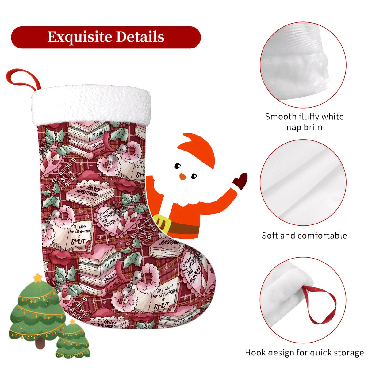 Merry smutmas bookish naughtly list Plush Christmas Stockings