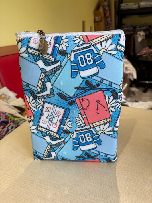 Hockey romance bookish book sleeve blue book jacket booksleeve