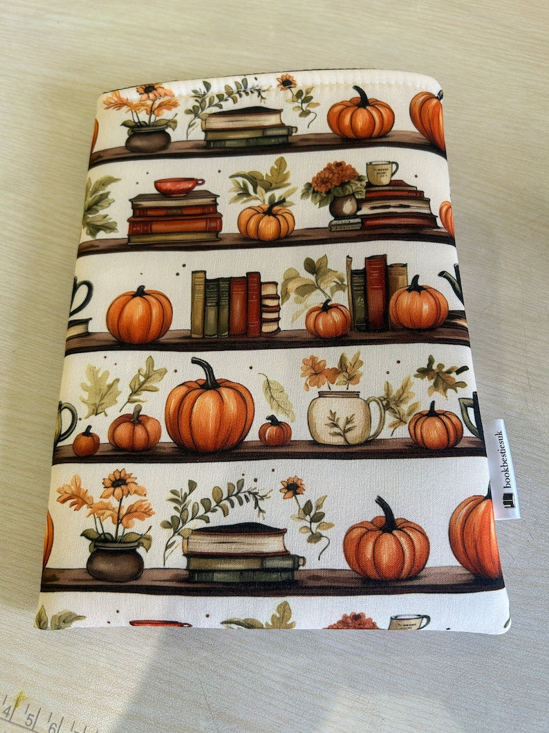 Autumn pumpkin book shelf bookish book sleeve book jacket booksleeve