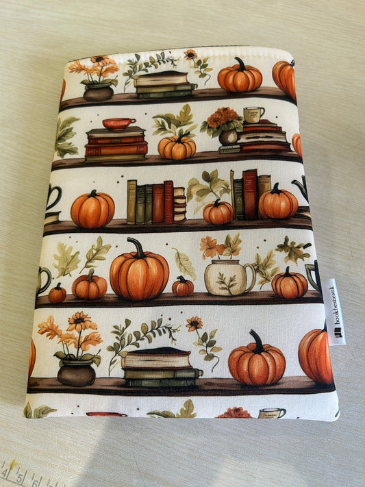 Autumn pumpkin book shelf bookish book sleeve book jacket booksleeve
