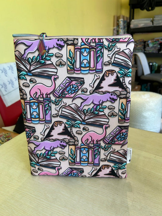 Bookasaurus rex dinosaur bookish book sleeve book jacket booksleeve