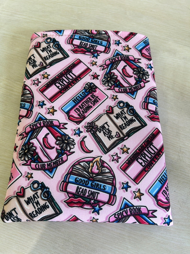 Pink smutty romance reader bookish book sleeve book jacket booksleeve