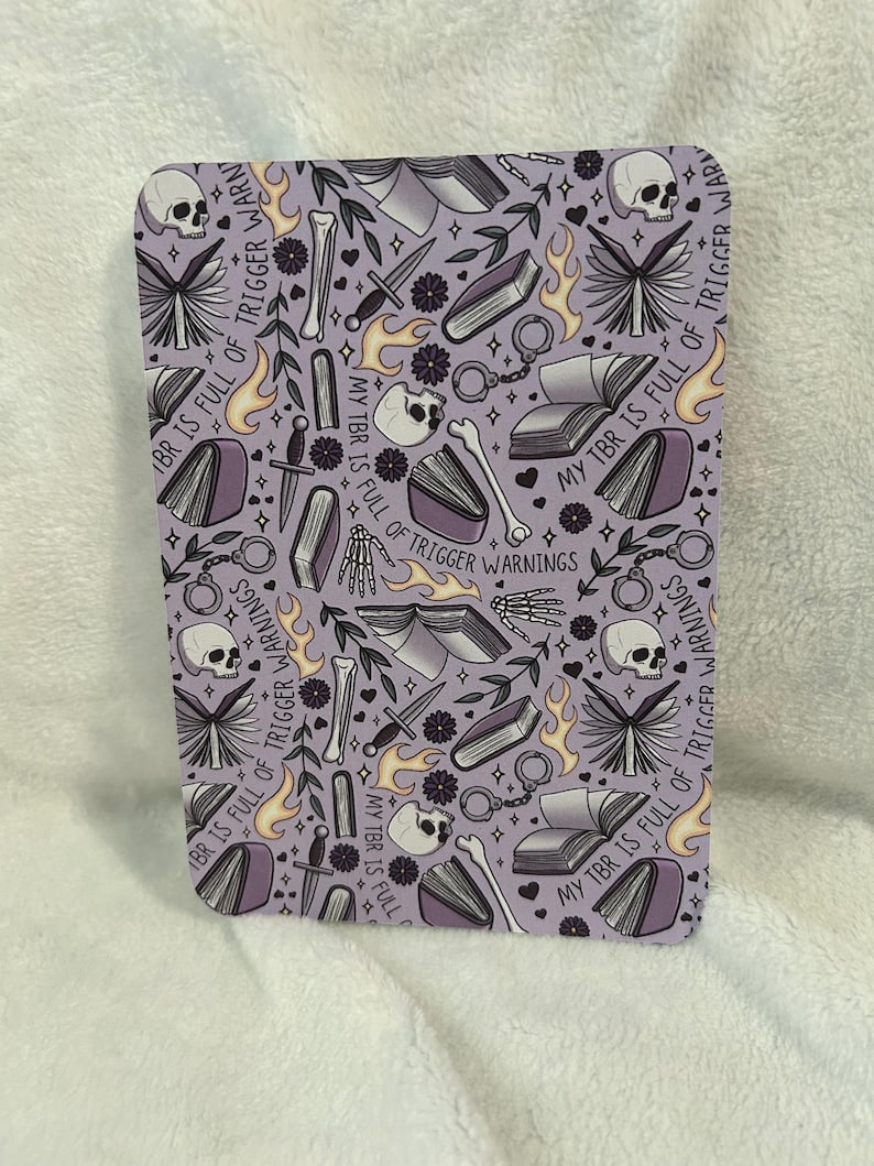 My TBR is full of trigger warnings lilac kindle insert for clear case