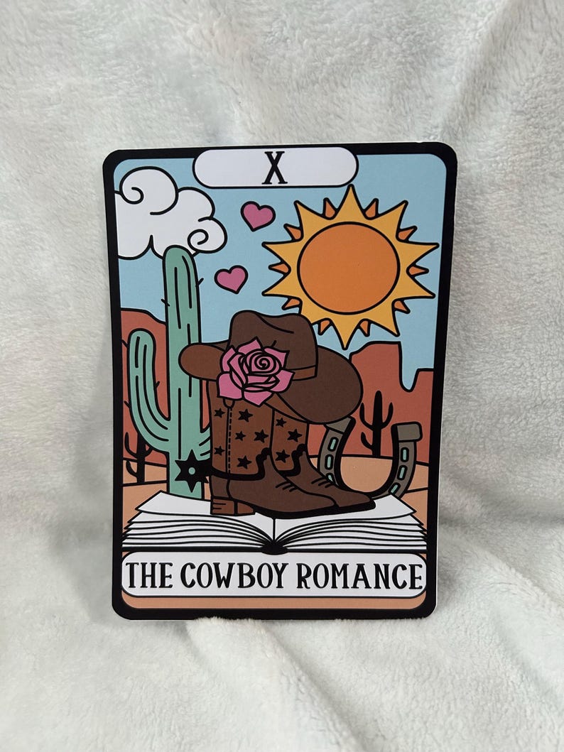Cowboy romance tarot style kindle insert for clear case