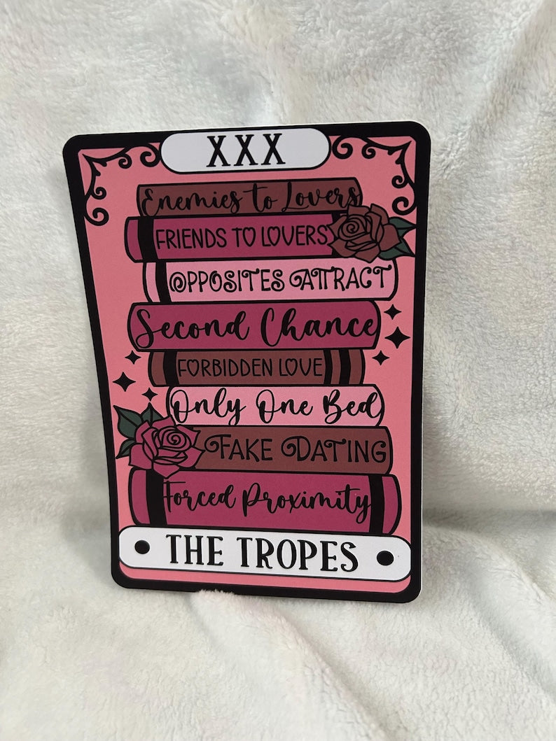 Trope book stack tarot style kindle insert for clear case