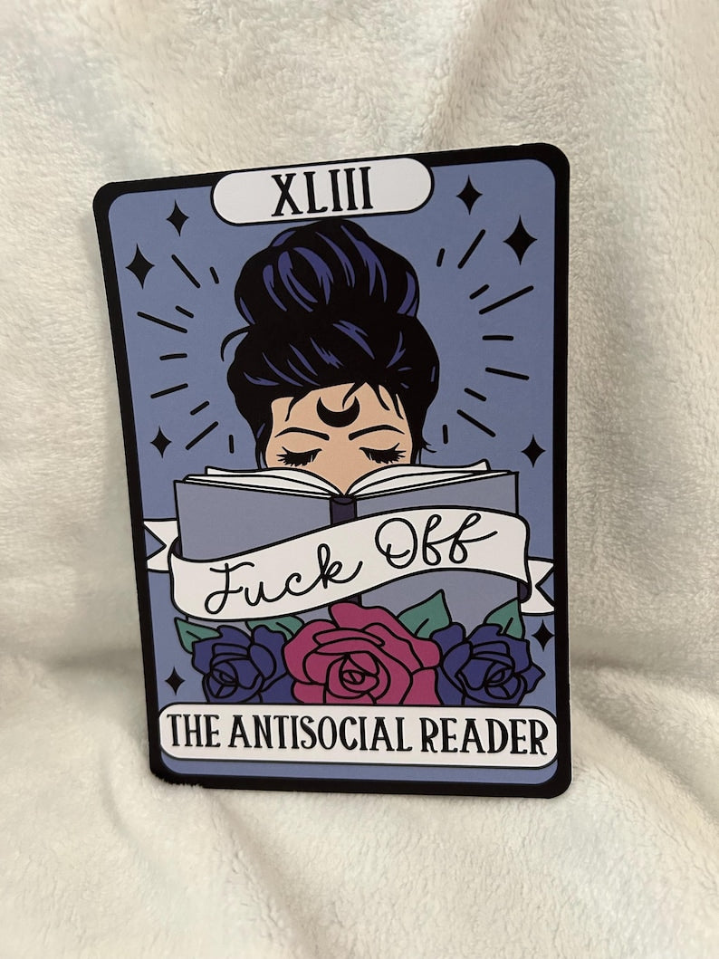 Sweary anti social reader tarot style kindle insert for clear case