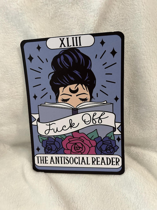 Sweary anti social reader tarot style kindle insert for clear case