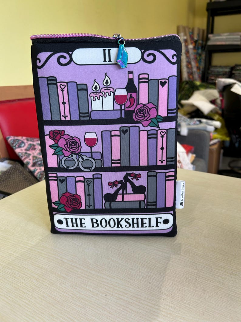 The bookshelf tarot style bookish book sleeve book jacket booksleeve
