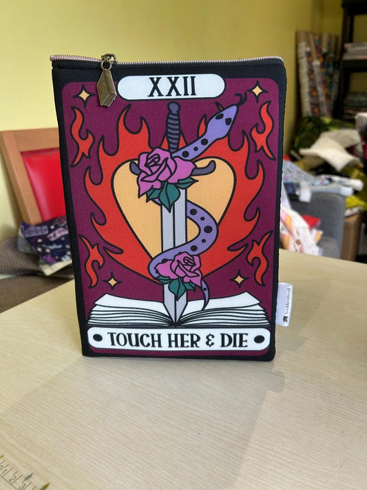 Touch her and die tarot style book sleeve book jacket booksleeve