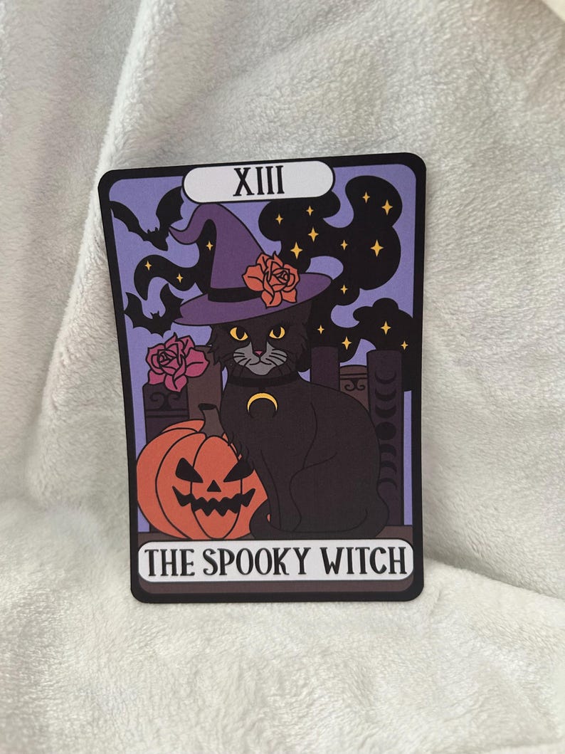 Spooky witch tarot style kindle insert for clear case