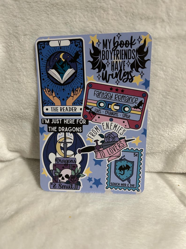 Sticker style romantasy reader kindle insert for clear case