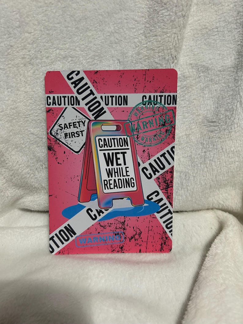 Caution wet while reading kindle insert for clear case