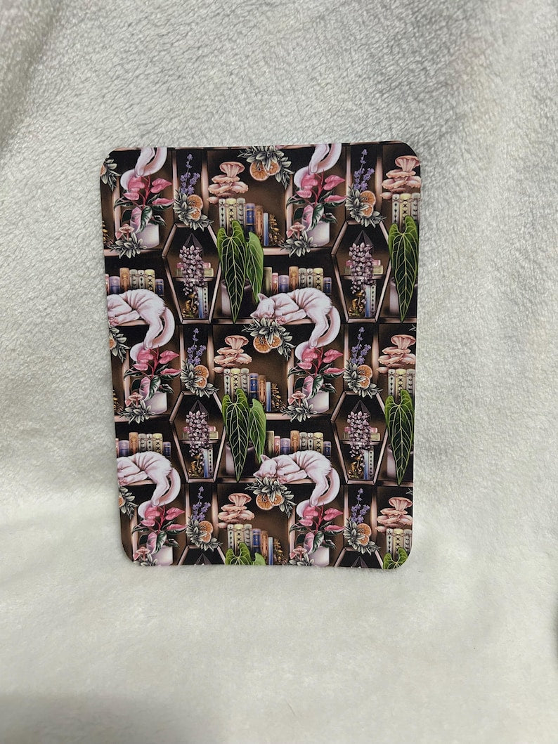 Cats on a bookshelf kindle insert for clear case