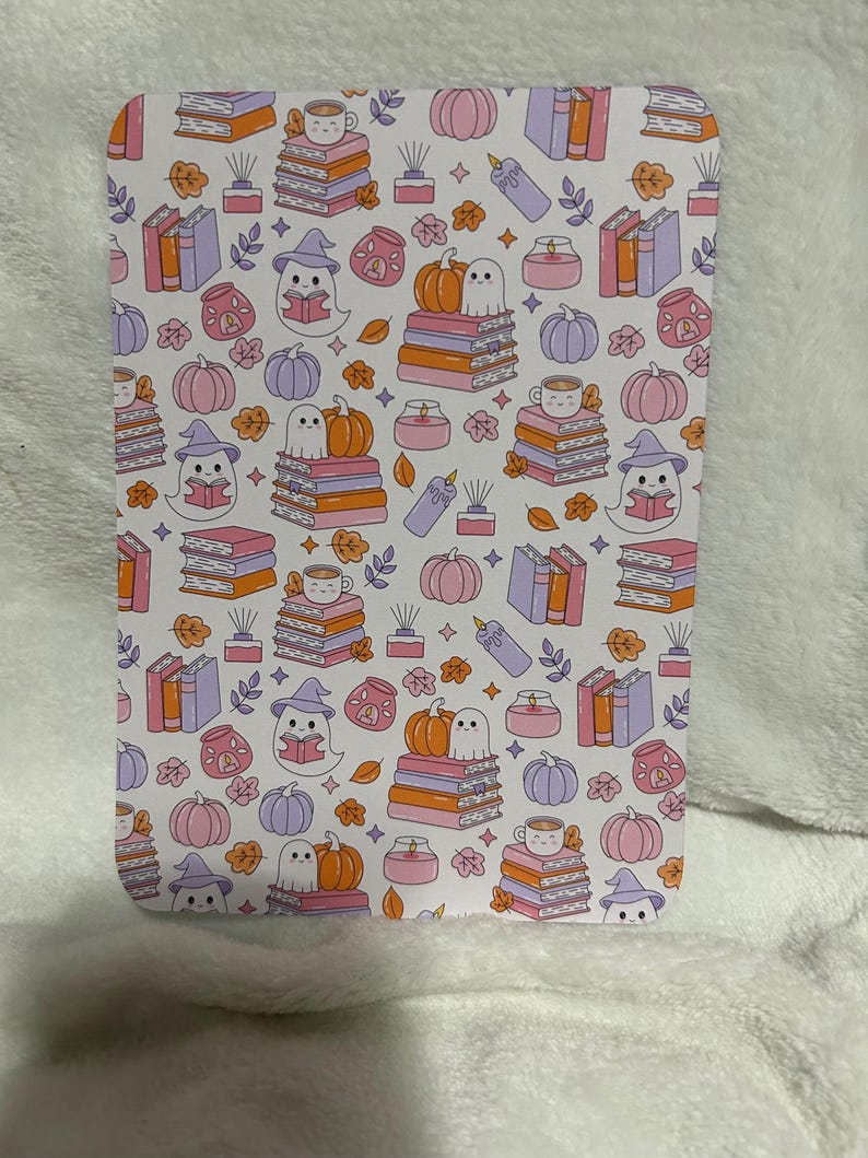 Cute books ghosts and pumpkins kindle insert for clear case