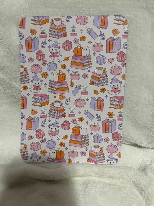 Cute books ghosts and pumpkins kindle insert for clear case