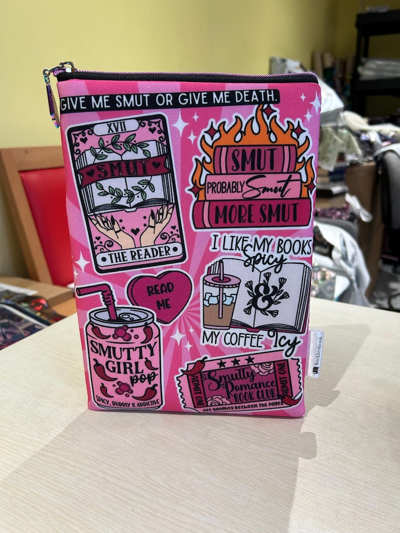 The smut reader sticker style bookish book sleeve book jacket booksleeve