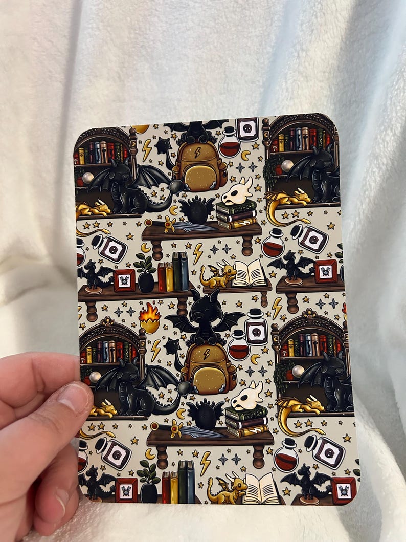 Beige dragon bookcase kindle insert for clear case