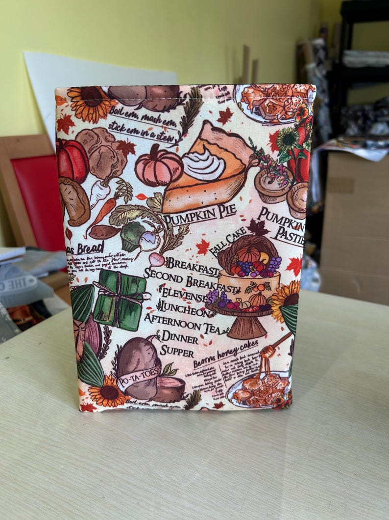 Fall feast at the shire LOTR bookish book sleeve book jacket booksleeve