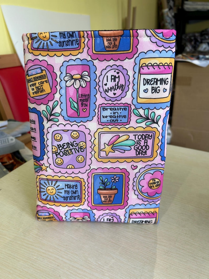 Motivational sticker style book sleeve book jacket booksleeve
