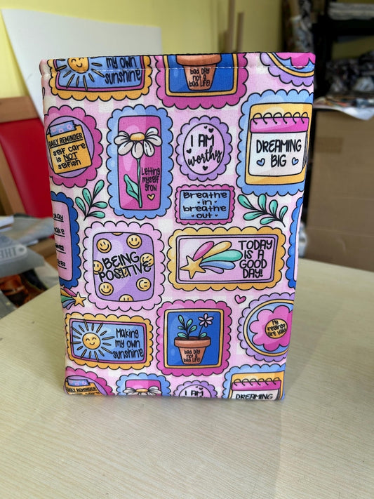 Motivational sticker style book sleeve book jacket booksleeve
