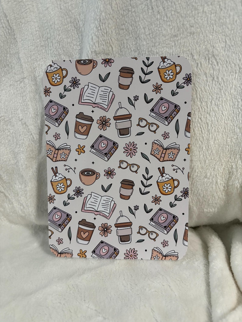 Books and coffee beige kindle insert for clear case