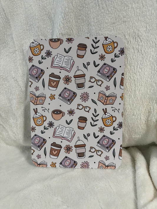 Books and coffee beige kindle insert for clear case