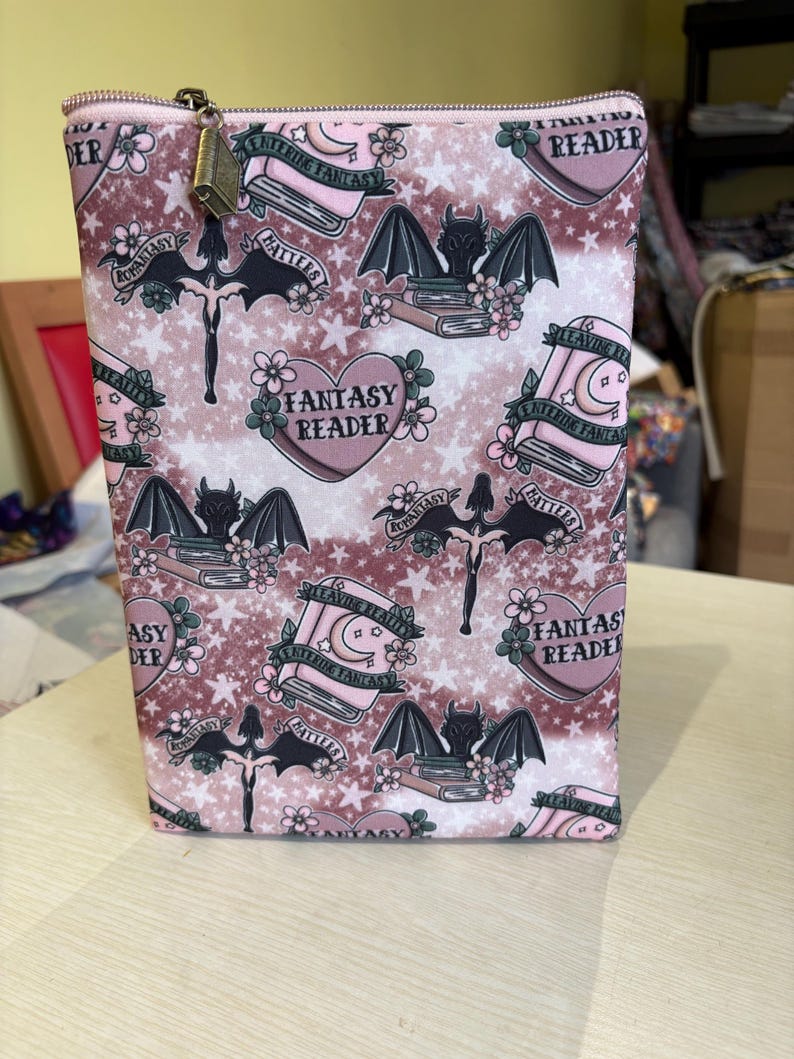 Dragons and romantasy bookish book sleeve book jacket booksleeve