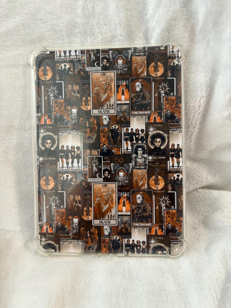 Orange halloween tarot kindle insert for clear case