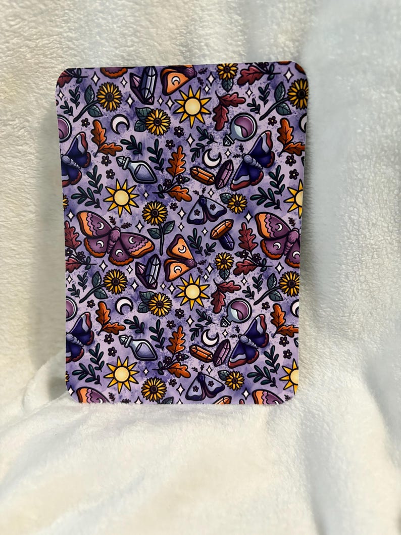 Purple moths and crystals kindle insert for clear case