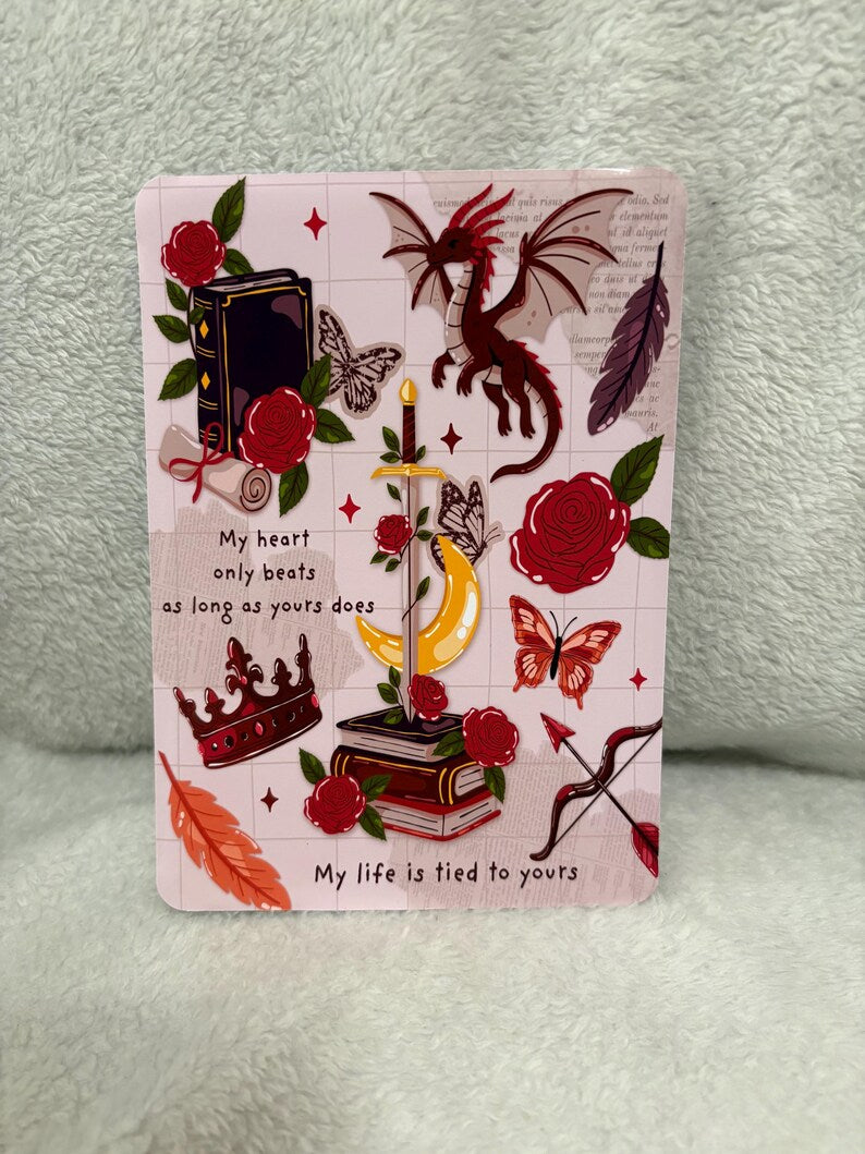 Romantasy dragons red kindle insert for clear case
