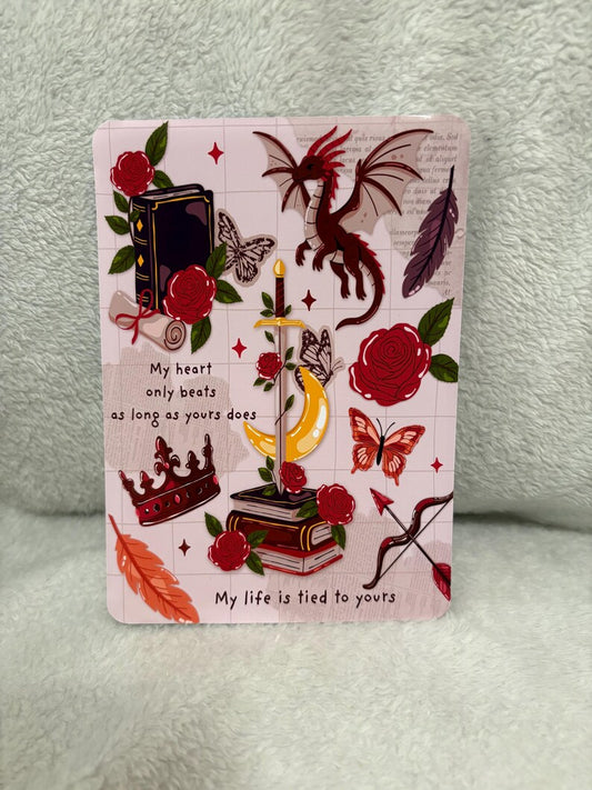 Romantasy dragons red kindle insert for clear case
